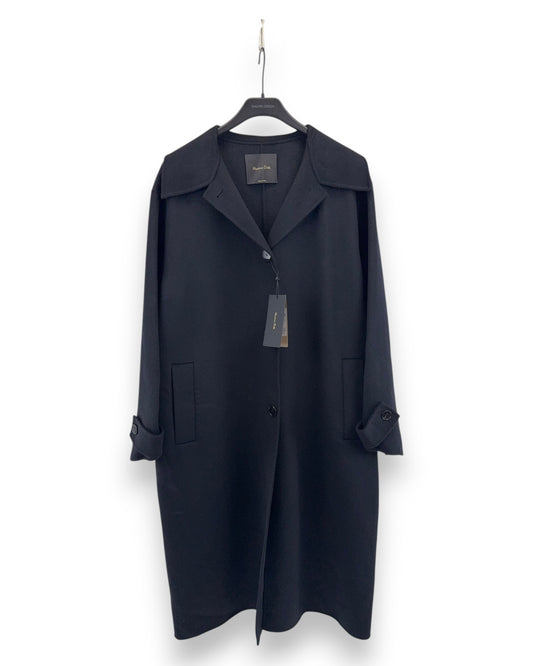 Massimo Dutti Damen Mantel Gr. L / 40 Schwarz Wintermantel lang / Jacke Outwear