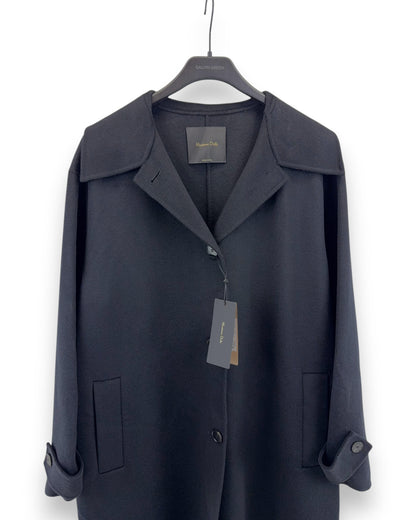 Massimo Dutti Damen Mantel Gr. L / 40 Schwarz Wintermantel lang / Jacke Outwear