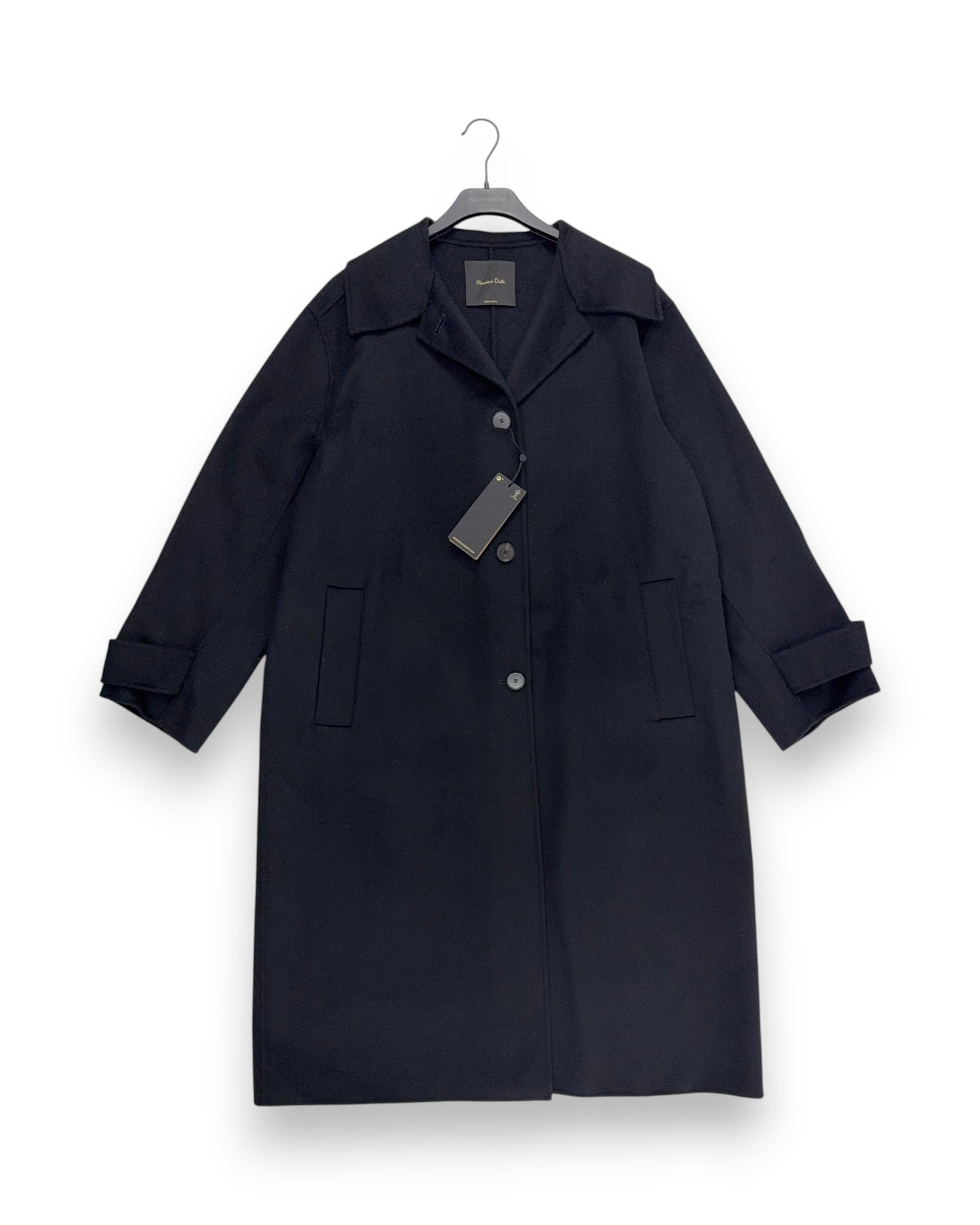 Massimo Dutti Damen Mantel Gr. L / 40 Schwarz Wintermantel lang / Jacke Outwear