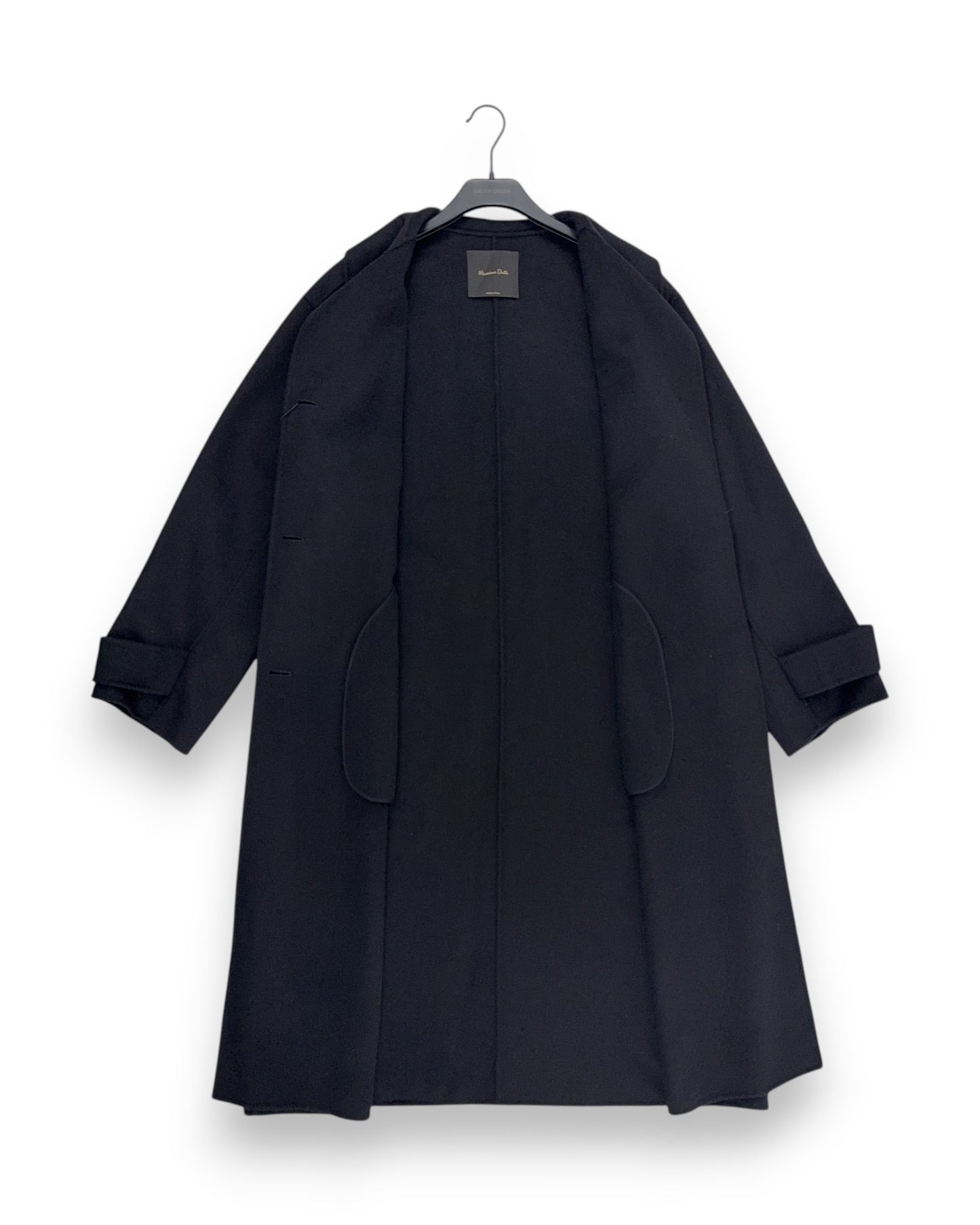 Massimo Dutti Damen Mantel Gr. L / 40 Schwarz Wintermantel lang / Jacke Outwear