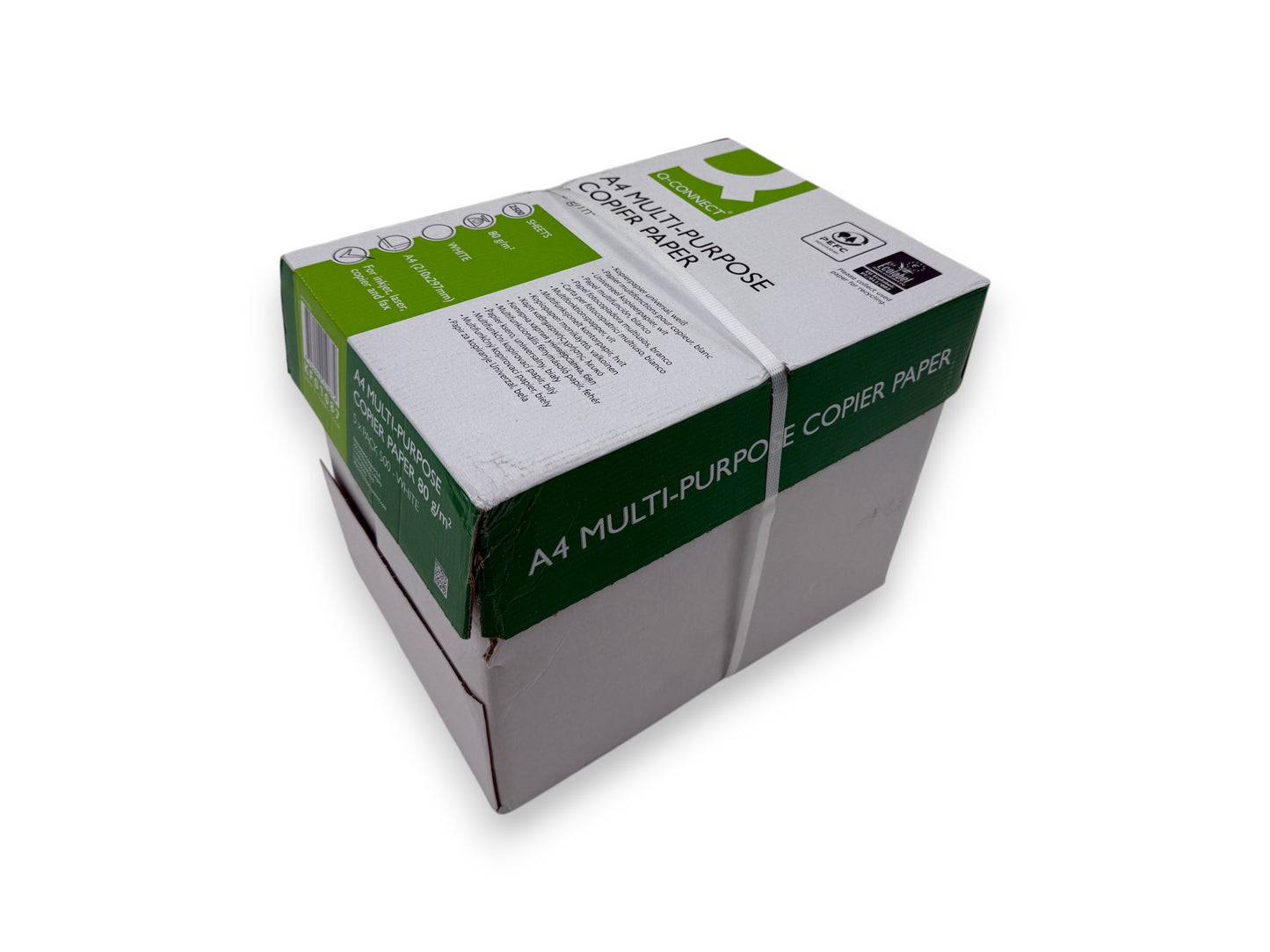 Q-Connect Kopierpapier A4 80g/m² Weiß 2500 Blatt Druckerpapier KF01087