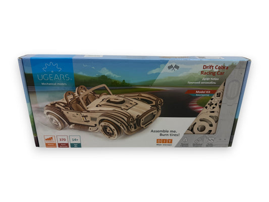 UGEARS Drift Cobra Rennwagen 3D Holzpuzzle Modellauto Bausatz mit Federmotor