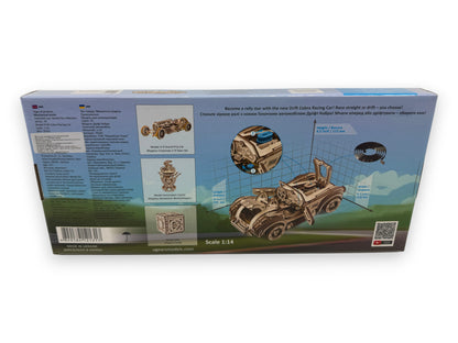 UGEARS Drift Cobra Rennwagen 3D Holzpuzzle Modellauto Bausatz mit Federmotor