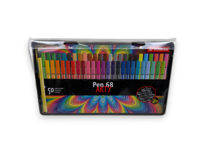 STABILO Pen 68 ARTY Premium Filzstift 50 Stück im Metalletui Filzstifte Set