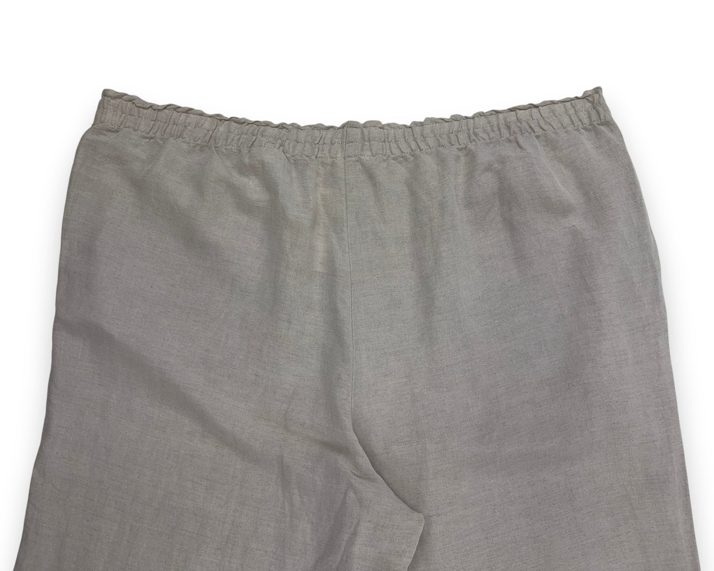 H&M Damen Leinenmix Knöchelhose Gr XXL Hellbeige High Waist Loose Fit Hose