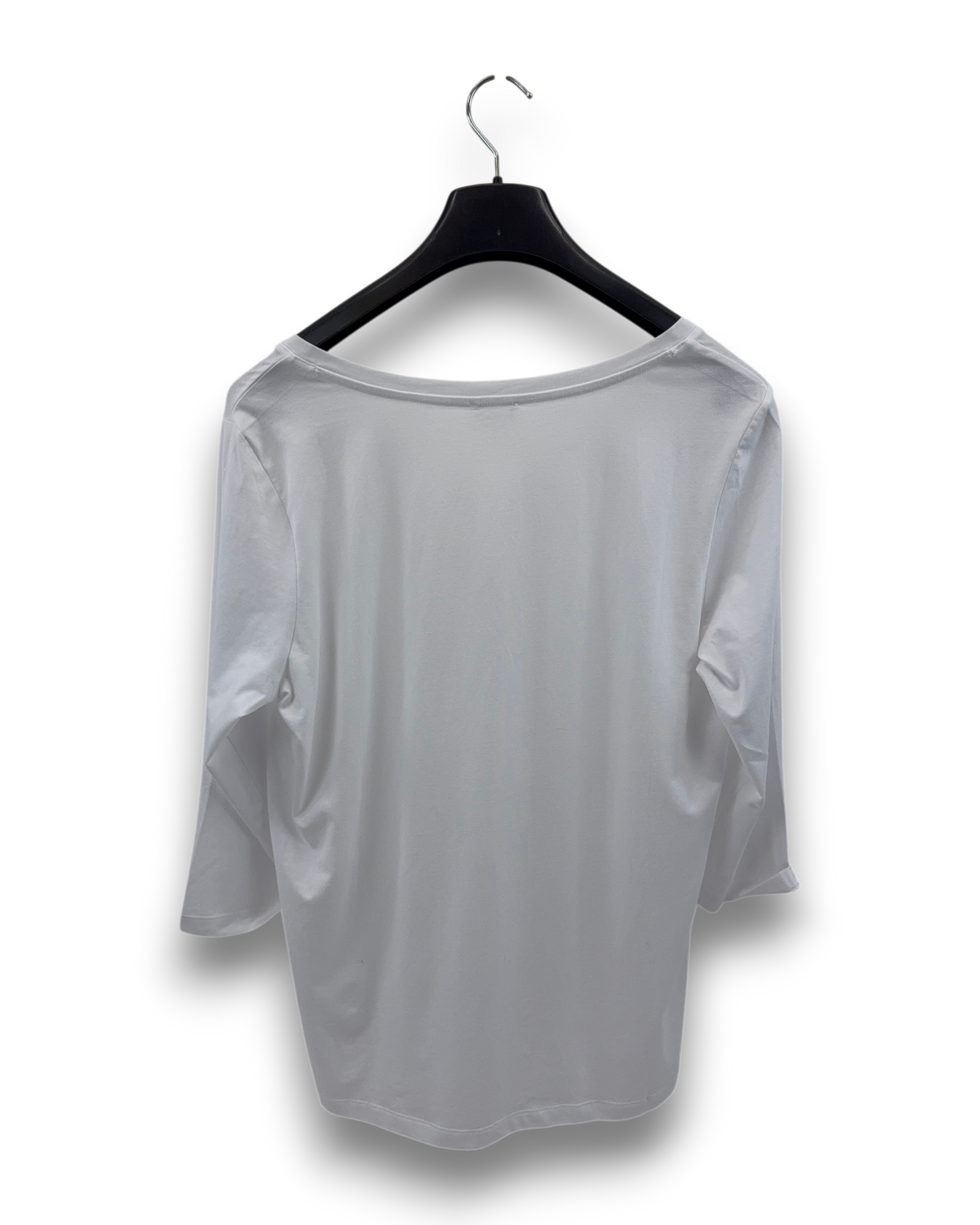 S.Oliver Damen Jerseyshirt Weiß Gr. 44 V-Ausschnitt 3/4-Ärmel Shirt T-Shirt